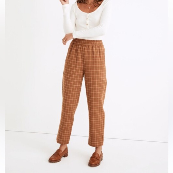 Madewell Pants - $82 Madewell Waffled Pull-On Check Pant in Brown